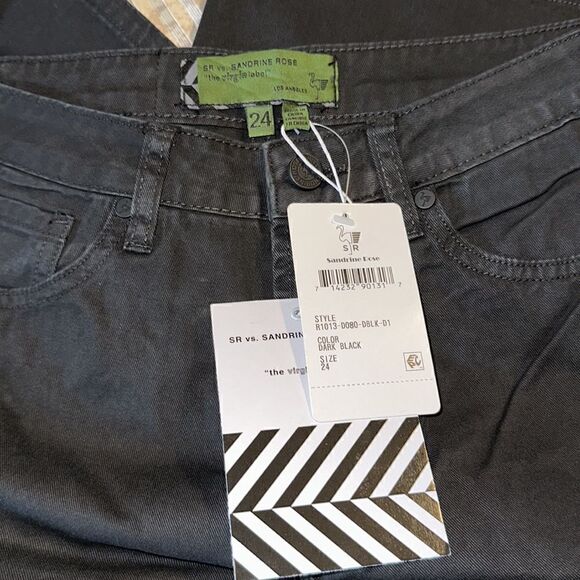 SANDRINE ROSE X FREE PEOPLE BLACK JEANS NWT - Picture 7 of 8